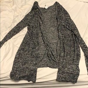 GRAY/BLACK LONG CARDIGAN